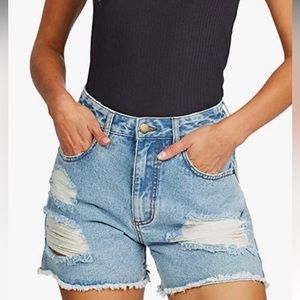 Billabong distressed midi shorts